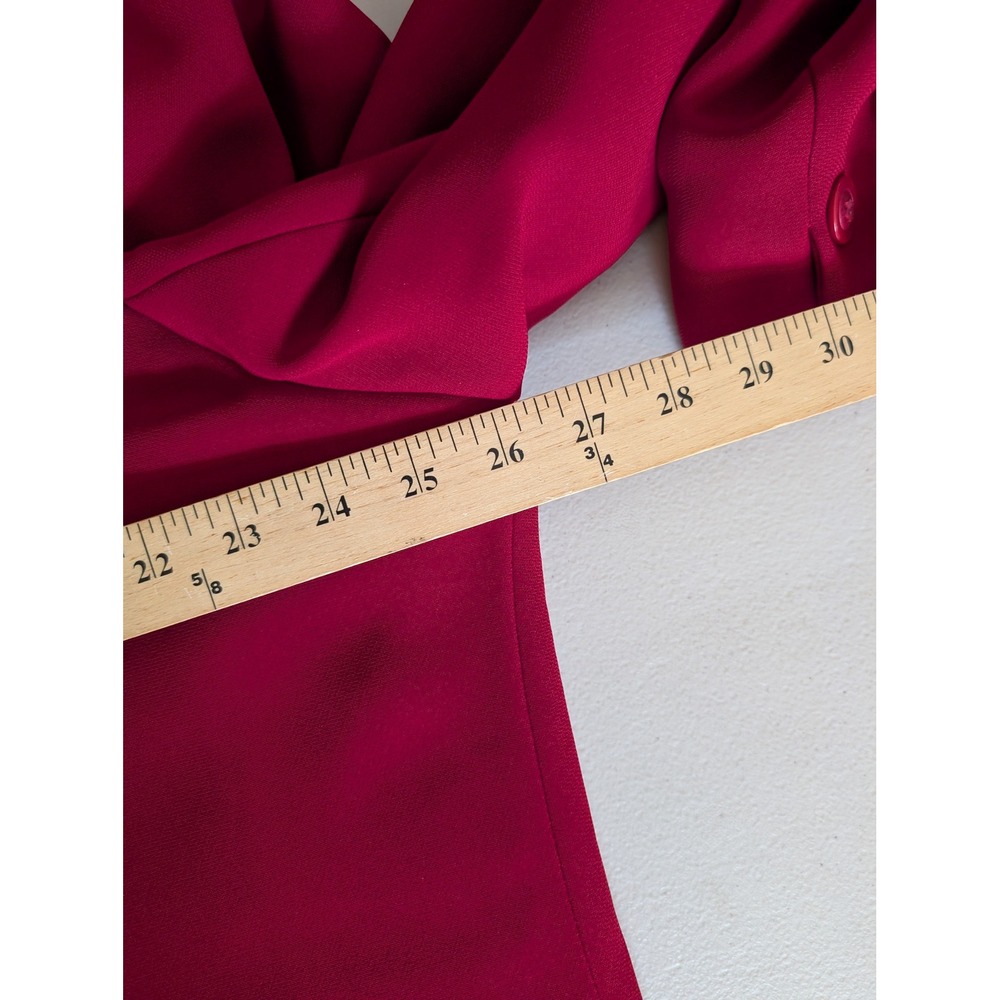 Rena Rowan Red Single Button Blazer Jacket Notch Lapel Career Plus Size 20W - Picture 10 of 14